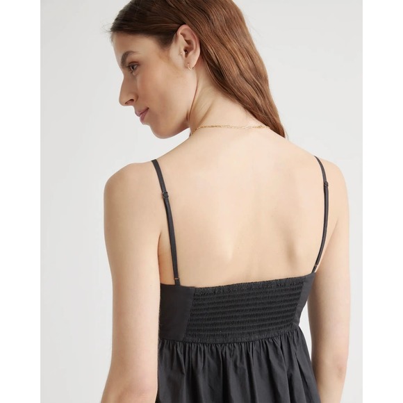 QUINCE Black 100% Organic Cotton Poplin Sleeveless Maxi Dress NWT Size XS - Picture 7 of 13